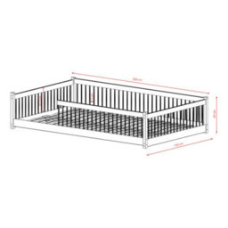 Arte Junior Grey 120 X 200Cm European Small Double Low Bed - Foam/bonnell Mattress Included - thumbnail 2