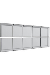 Mirroroutlet - All Glass Modern 10 Panel Tray Design Wall Mirror 318 X 106Cm (10Ft5 X 3Ft6) - thumbnail 3