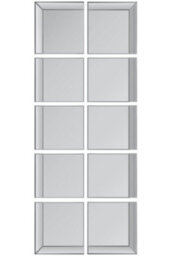 Mirroroutlet - All Glass Modern 10 Panel Tray Design Wall Mirror 318 X 106Cm (10Ft5 X 3Ft6) - thumbnail 4