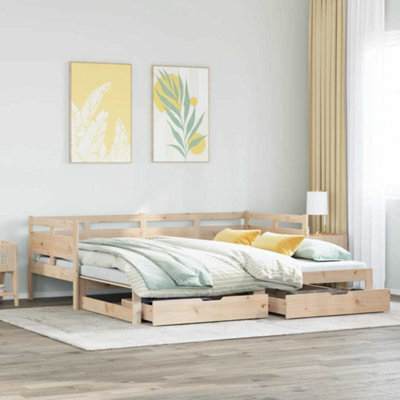 Walplus Daybed With Trundle And Drawers Without Mattress 90X190 Cm Single - image 1