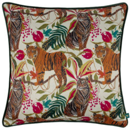Wylder Kali Jungle Tigers Piped Cushion Cover - thumbnail 1