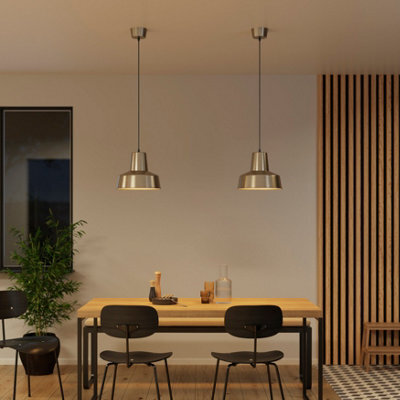 GoodHome Orous Geometric Satin Pewter Effect Led Pendant Ceiling Light, (Dia)320mm - image 1
