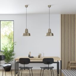 GoodHome Orous Geometric Satin Pewter Effect Led Pendant Ceiling Light, (Dia)320mm - thumbnail 6