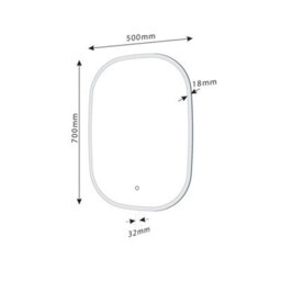 Plum&clay Arlo Led Illuminated Heated Anti-Fog Bathroom Mirror (W)50Cm (H)70Cm - thumbnail 3