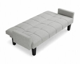 Home Detail Levine 3 Seater Tufted Fabric Clic-Clac With Black Legs Sofa Bed, Light Grey - thumbnail 6