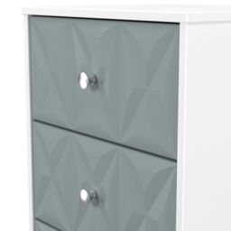 San Jose Ready Assembled Matt Duck Egg Blue & White No Effect 3 Drawer Bedside Chest (H)726mm (W)450mm (D)395mm - thumbnail 5