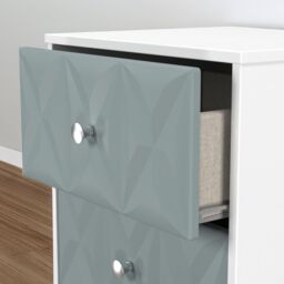San Jose Ready Assembled Matt Duck Egg Blue & White No Effect 3 Drawer Bedside Chest (H)726mm (W)450mm (D)395mm - thumbnail 4