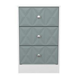 San Jose Ready Assembled Matt Duck Egg Blue & White No Effect 3 Drawer Bedside Chest (H)726mm (W)450mm (D)395mm - thumbnail 2