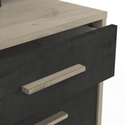 FurniComp LTD Furnicomp Jade 1 Door 1 Drawer Black And Oak L Shaped Corner Office Desk With Hutch - thumbnail 5