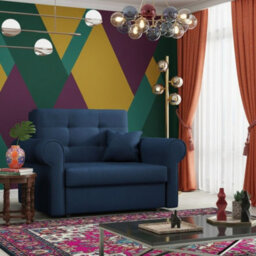 Viva I Silver Living Room Sofa Bed With Sleeping Function And Bedding Storage Polyurethane Foam 116X85X98Cm Blue