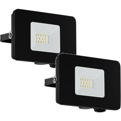 2 Pack Adjustable Ip65 Outdoor Led Flood Lights - Black 10W Porch Lamps - image 1