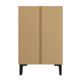Abrihome 95X60X34.5 Cm, Modern Double-Door Shoe Cabinet With Adjustable Shelves, Space-Saving Hallway Cabinet, Black & Wood - thumbnail 4