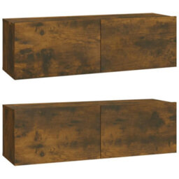 Berkfield Classic 6 Piece Tv Cabinet Set Smoked Oak Engineered Wood - thumbnail 9
