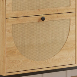 Ratten Design Storage Shoe Cabinet,shoe Cupboard,freestanding Shoe Organizer With 4 Flip Drawers And Metal Frame Feet - thumbnail 5