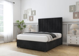 "Comfort Tokyo Black Naples Divan Bed Base No Drawers - 26"" Strutted  4' Small Double" - thumbnail 5
