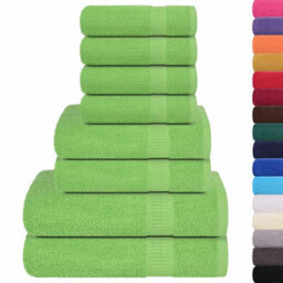 Walplus 8 Piece Towel Set Apple Green 360 Gsm 100% Cotton - thumbnail 2