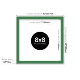 8X8 Green Picture Frame (20.3 X 20.3Cm) Poster, Photo, Artwork, Gallery Wall Or Print - thumbnail 3