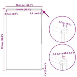 Vidaxl Roller Blind Blackout 100 X 175 Cm Off White - thumbnail 3