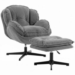 Grey Armchair With Adjustable Footstool - thumbnail 4