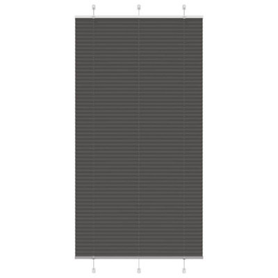 Berkfield Pleated Blind Black 110X200 Cm Fabric Width 109.4 Cm Polyester - image 1