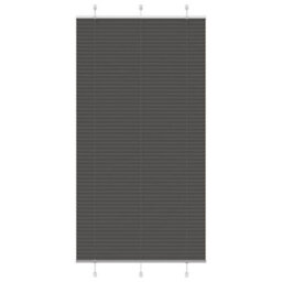 Berkfield Pleated Blind Black 110X200 Cm Fabric Width 109.4 Cm Polyester - thumbnail 1