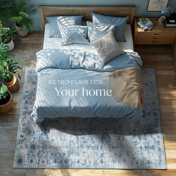 Tectake Vintage Rug Amara - Faded Design, Machine Washable, Short Pile & Non-Slip Underside 160 X 230 Cm - Blue - thumbnail 3