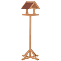 Pawhut Wooden Bird Feeder W/ Cross-Shaped Support Feet Weather Resistant Roof - thumbnail 2