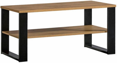 Arte Lamelo La9 Coffee Table - Stylish And Practical, H490mm W1000mm D560mm In Oak Wotan & Black Matt - image 1