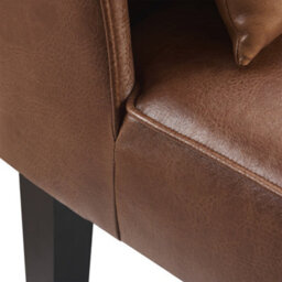 Teamson Home Lounge Accent Chair, Reading Armchair Seat In Faux-Leather With Pillow Back - Brown - 62 X 72 X 76 (Cm) - thumbnail 6