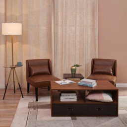 Teamson Home Lounge Accent Chair, Reading Armchair Seat In Faux-Leather With Pillow Back - Brown - 62 X 72 X 76 (Cm) - thumbnail 8