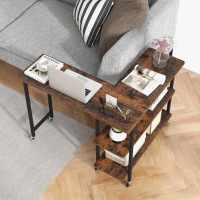 L-Shaped Mobile Rotating Corner Computer Desk Laptop Computer Pc Desk Home - image 1