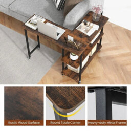 L-Shaped Mobile Rotating Corner Computer Desk Laptop Computer Pc Desk Home - thumbnail 6