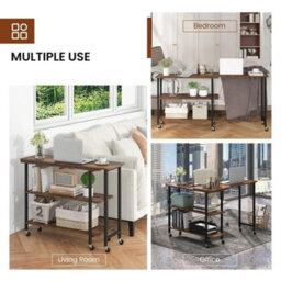 L-Shaped Mobile Rotating Corner Computer Desk Laptop Computer Pc Desk Home - thumbnail 5