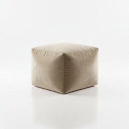 Kosi Atelier Kosiatelier Bean Bag Velvet Footstool Ottomona Cube Pouf Chair Pouffe, Polystyrene Beads Filled - Oyster, 35Cm X 35Cm X 35Cm - thumbnail 3