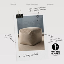 Kosi Atelier Kosiatelier Bean Bag Velvet Footstool Ottomona Cube Pouf Chair Pouffe, Polystyrene Beads Filled - Oyster, 35Cm X 35Cm X 35Cm - thumbnail 7