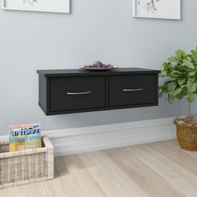Berkfield Wall-Mounted Drawer Shelf Black 60X26X18.5 Cm Engineered Wood - image 1