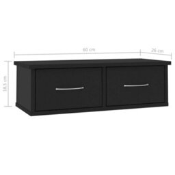 Berkfield Wall-Mounted Drawer Shelf Black 60X26X18.5 Cm Engineered Wood - thumbnail 7