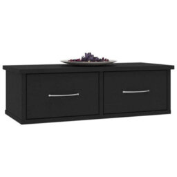 Berkfield Wall-Mounted Drawer Shelf Black 60X26X18.5 Cm Engineered Wood - thumbnail 3