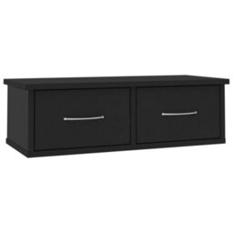 Berkfield Wall-Mounted Drawer Shelf Black 60X26X18.5 Cm Engineered Wood - thumbnail 2