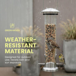 Green Haven Tall Bird Feeder 38.5Cm, Clear Tube, Multi-Port, Hanging Design - thumbnail 5