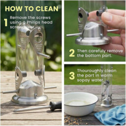 Green Haven Tall Bird Feeder 38.5Cm, Clear Tube, Multi-Port, Hanging Design - thumbnail 6