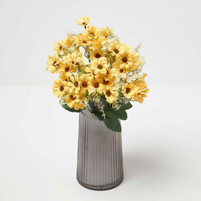 Homescapes Artificial Yellow Handcrafted Wild Daisy Flower Bouquet, 46 Cm - image 1