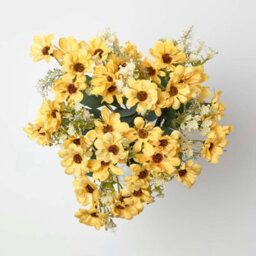 Homescapes Artificial Yellow Handcrafted Wild Daisy Flower Bouquet, 46 Cm - thumbnail 2