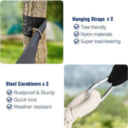 Hammock With Spreader Bars Camping Hammock Double Swing Hanging Bed - thumbnail 5