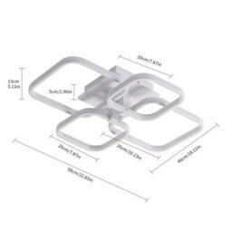 Pheashine Modern Square Led Ceiling Light,60W 6750Lm 6000K For Living Room, Kitchen Or Bedroom - thumbnail 4