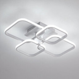 Pheashine Modern Square Led Ceiling Light,60W 6750Lm 6000K For Living Room, Kitchen Or Bedroom