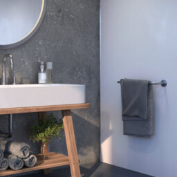 Rearo Selkie Mdf Bathroom Shower Wall Panel (H)2420mm X (W)1180mm X (D)11mm Tongue & Groove - Ash Matte Finish - thumbnail 3