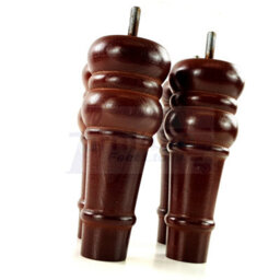 L&F 4 Replacement Furniture Feet Mahogany Turned Wooden Legs 165mm High Settee Chairs Sofas Footstools M10 (10mm) Tsp2071 - thumbnail 4