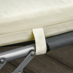 Outsunny Set Of 2 Lounger Cushions Only Deep Seat Patio Cushions White - thumbnail 7