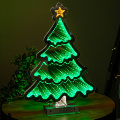Samuel Alexander 40Cm Infinity Standing Christmas Tree With Metal Base And Green Leds - image 1